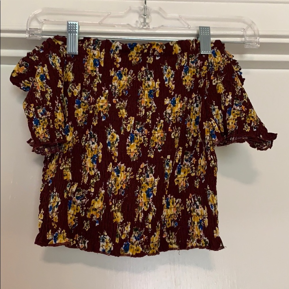 Xhilaration Off The Shoulder Patterned Crop Top